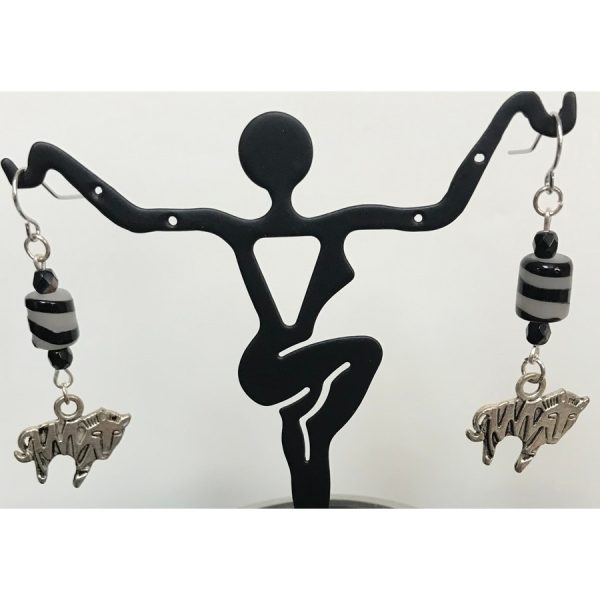 Zebra and Blown Glass Earrings