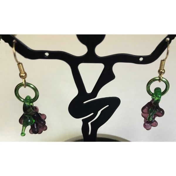 Blown Glass Grape Earrings