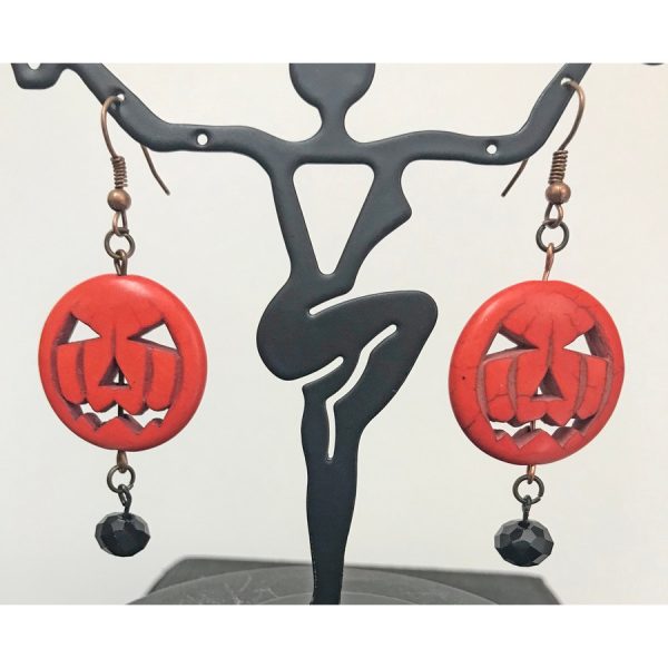 Jack-O-Lantern and Crystal Earrings
