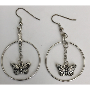 Butterfly Hoop Earrings