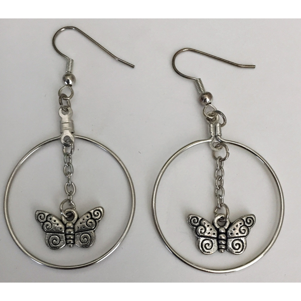 Butterfly Hoop Earrings