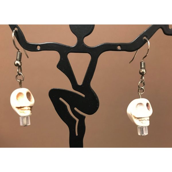 Moonstone and Skull Earrings