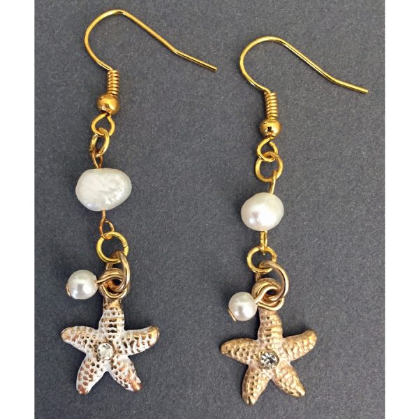 Gold Starfish Earrings - Image 4