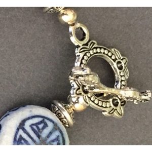 Asian Delft and Silver Buddha Bracelet - Image 5