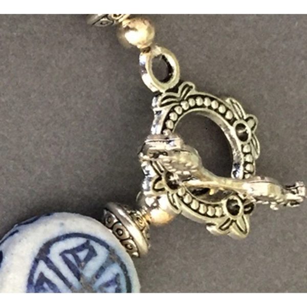 Asian Delft and Silver Buddha Bracelet - Image 5