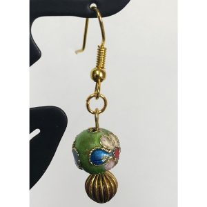 Gold and Cloisonne Earrings - Image 2