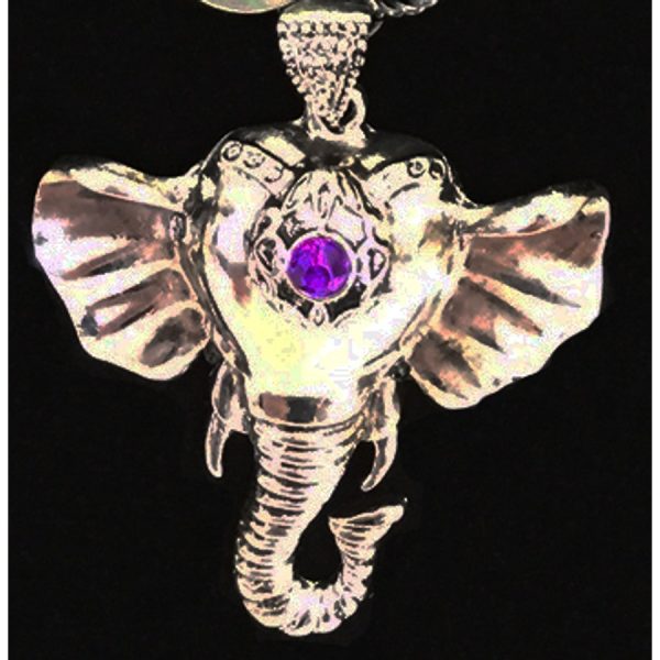 Amethyst and Elephant Necklace