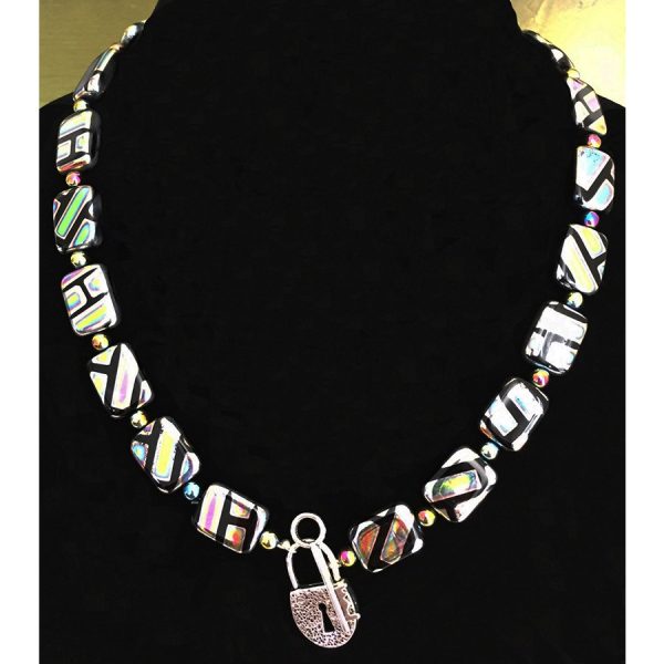 Multi-colored Lock and Key Necklace