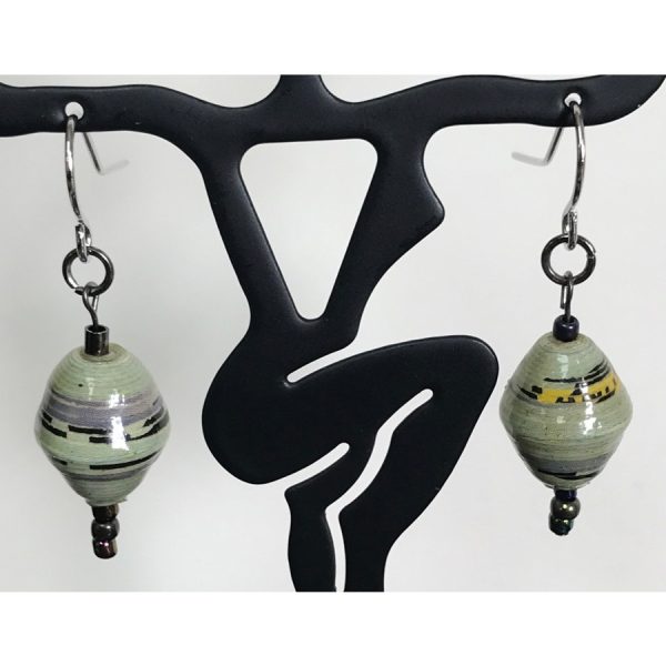 Light Green Spiral Earrings