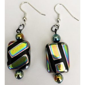 Multi-colored Printed Ceramic Earrings