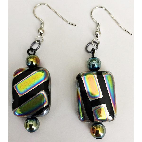 Multi-colored Printed Ceramic Earrings