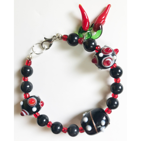 Chili Pepper and Lampwork Bead Bracelet - Image 3