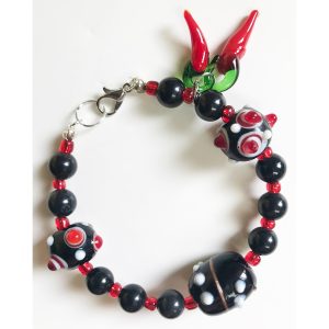 Chili Pepper and Lampwork Bead Earrings - Image 3
