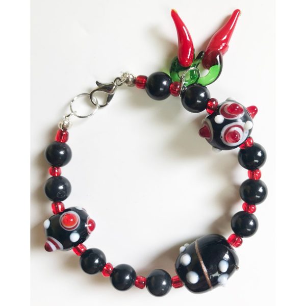 Chili Pepper and Lampwork Bead Earrings - Image 3