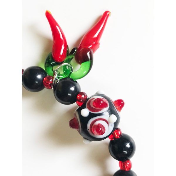 Chili Pepper and Lampwork Bead Earrings - Image 4