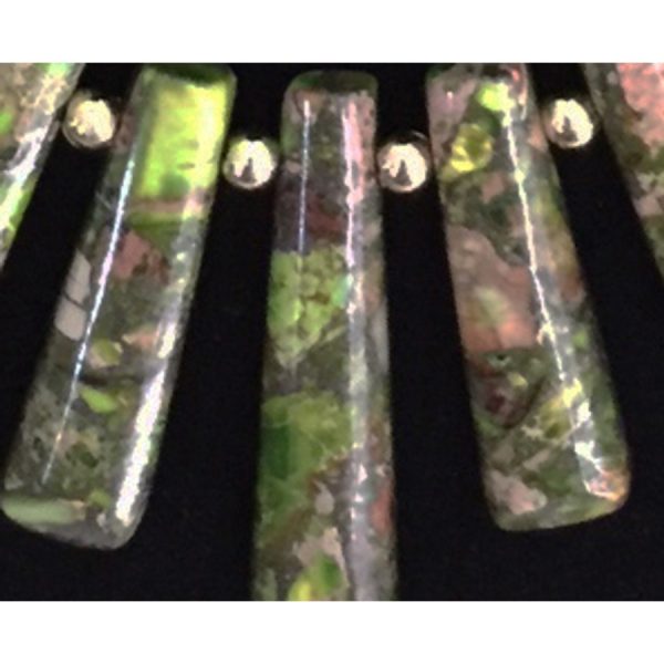 Green Agate Fan Necklace