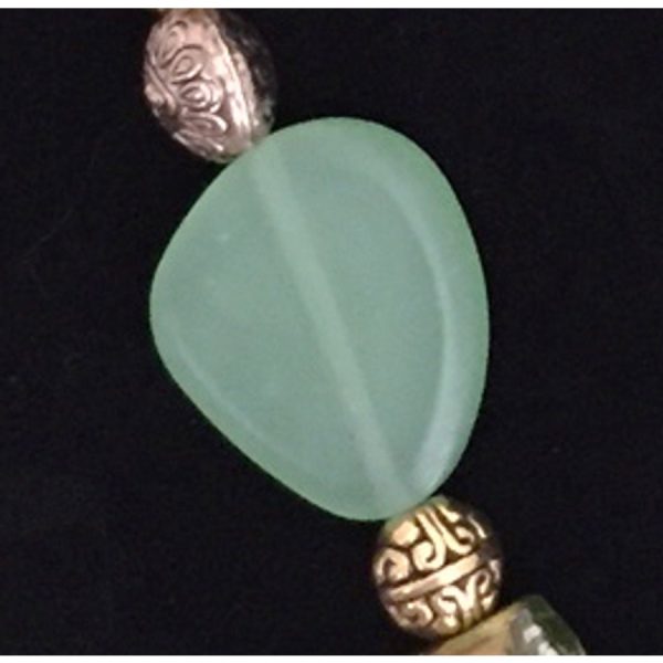 Green Agate Fan Necklace - Image 4