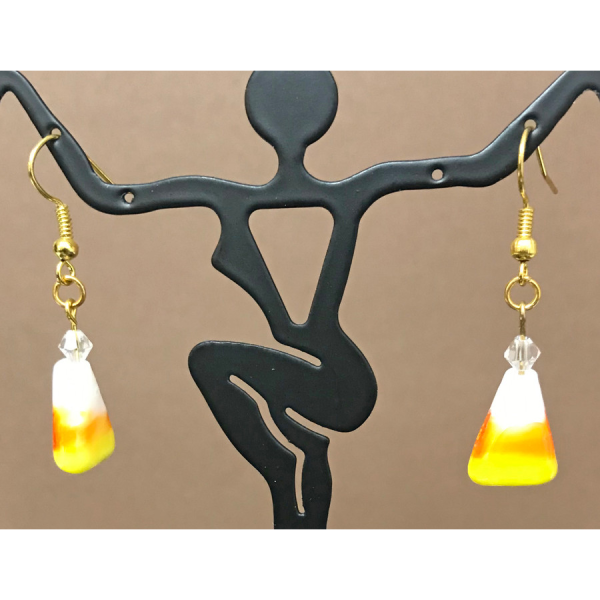 Glass Candy Corn Earrings