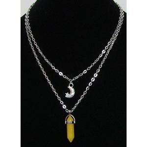 Tiered Moon, Stars and Crystal Necklace - Image 3