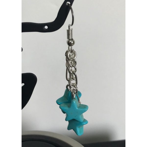 Turquoise Star Dangle Earrings - Image 2
