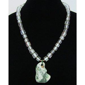 Green and White Jasper Necklace