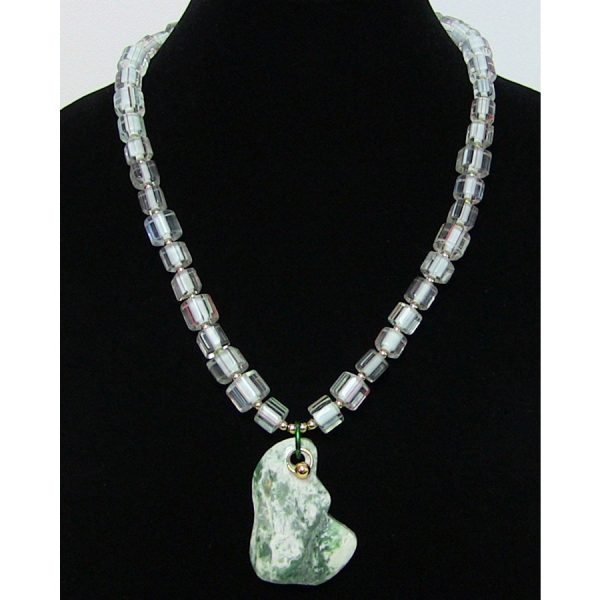 Green and White Jasper Necklace