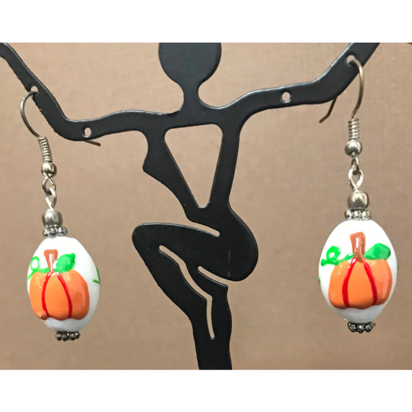 Ceramic Pumpkin Earrings