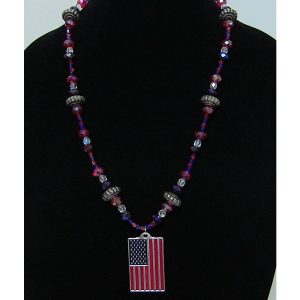 Patriotic American Flag Necklace