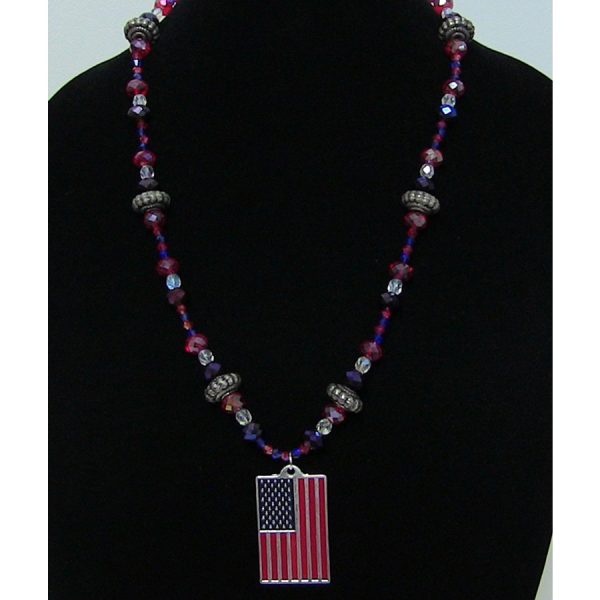 Patriotic American Flag Necklace
