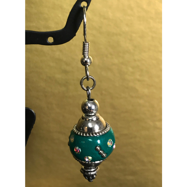 Aqua Indian Globe Earrings - Image 3