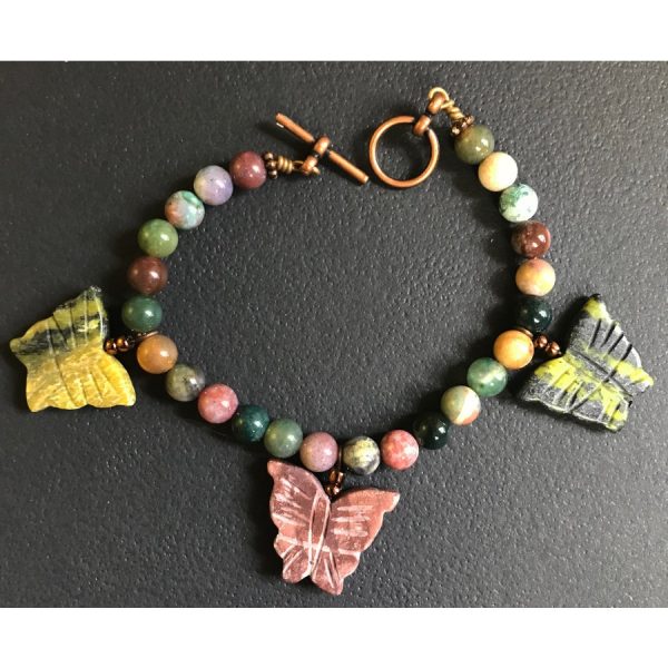 River Jasper Butterfly Bracelet