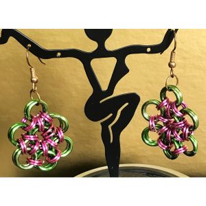 Chain Maille Flower Earrings