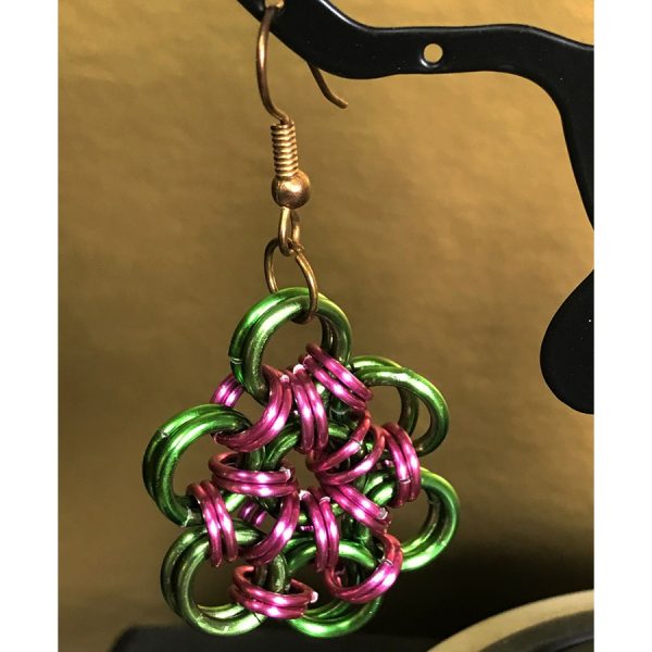 Chain Maille Flower Earrings - Image 2