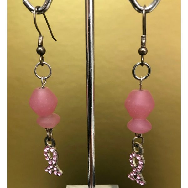 Rhinestone Cancer Awareness Earrings