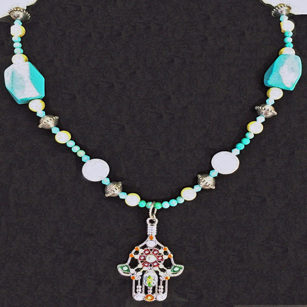 Turquoise Protective Hand Necklace - Image 2