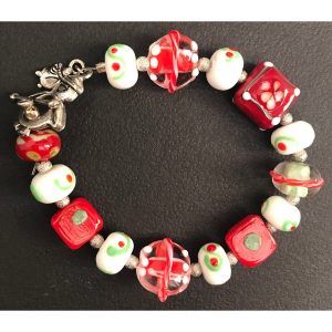 Glass Christmas Candy Bracelet