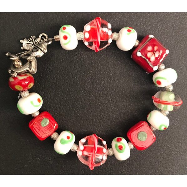 Glass Christmas Candy Bracelet