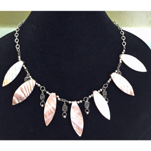 Mother of Pearl Fan Necklace