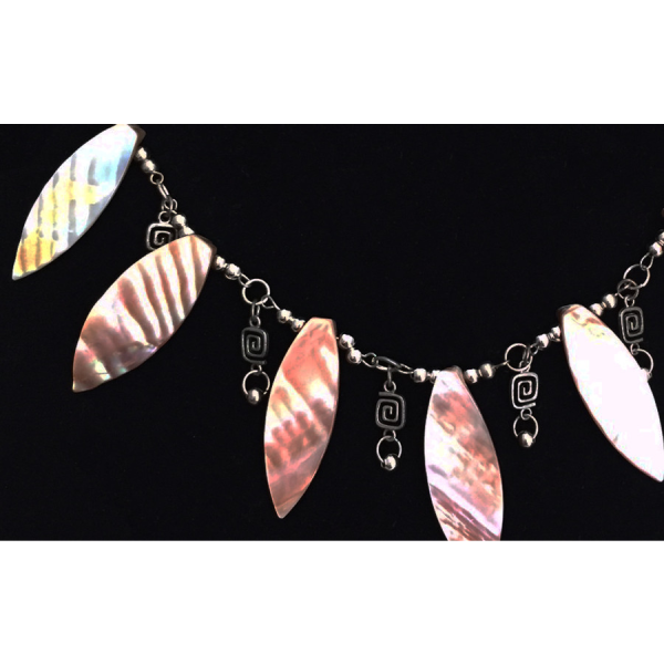 Mother of Pearl Fan Necklace - Image 2