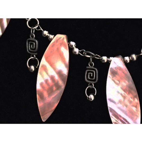 Mother of Pearl Fan Necklace - Image 4