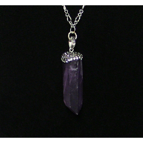 Amethyst Crystal Pendant Necklace - Image 3
