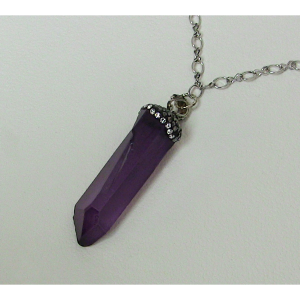 Amethyst Crystal Pendant Necklace - Image 2