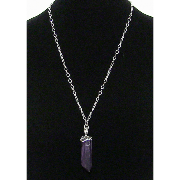 Amethyst Crystal Pendant Necklace
