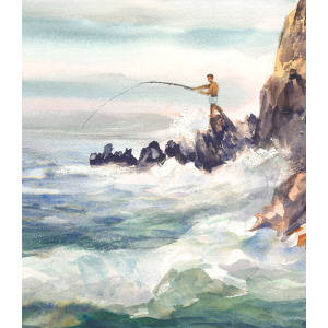 Blue Fishing Pinnacle Rock, Bailey Island Maine - Image 2