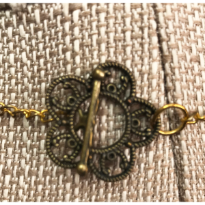 Brass Christmas Angel and Red Bead Necklace - Image 2