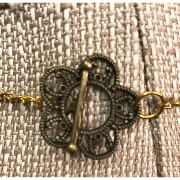 Brass Christmas Angel and Red Bead Necklace - Image 2