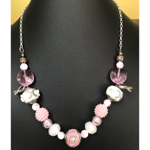 Breast Cancer Awareness Pink Medley Necklace