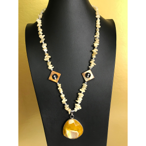 Citrine, Calcite, and Mother of Pearl Necklace