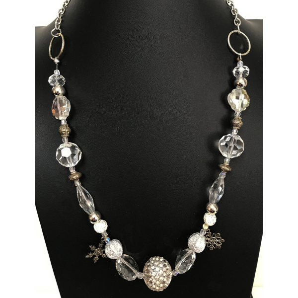 Crystals, Rhinestones and Snowflakes Necklace