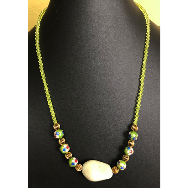 Dolomite and Cloisonné Necklace